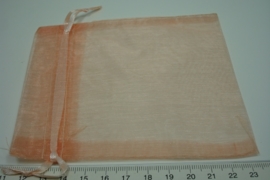 [ 5927 ] Organza zakje 10 x 10 cm. Oranje, 10 stuks