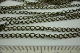 (0205) Verlengketting bronskl. 7 x 3 mm. 1 meter.