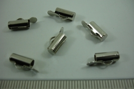 [ 6524 ] Inschuif buis klem 9.9 mm. Zilverkleur, 6 stuks