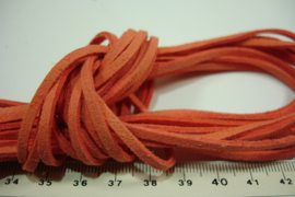 [ 6072-A ] Plat Suede Veter 2.8 mm. , D. Oranje, per meter