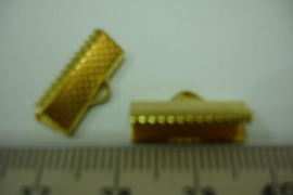 [ 6395-A ] Lintklemmen 16 mm. Goud kleur, per 8 stuks