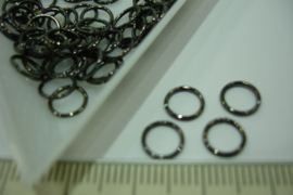 [ 5916-A ] Open ring 7 mm. Antraciet, 75 stuks