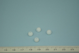[0353 ] Glas kraal met rubber 6 mm. Wit