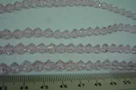 [ 6936 ] Conisch geslepen Glaskraal 6 mm. L. Roze, per streng