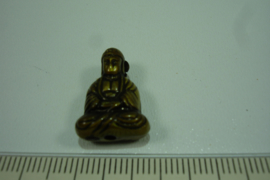 [ 7053 ] Boeddha zit 19 mm. Brons, per stuk