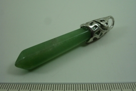 [ 0992 ] Pendel +/- 6 cm. natuursteen Jade groen, per stuk