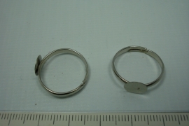 [ 0785 ] Ring met plakplaat van 8 mm. Chroom kleur, per stuk