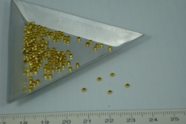 [5285 ] Knijpkraal Goud kleur 2 mm. ong. 130 stuks