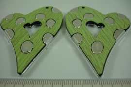 [ 6628 ] Hart Groen, rechts en links, 7 x 5 cm. per set