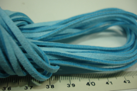 [ 6076 ] Plat Suede Veter 2.8 mm. Licht Blauw, per meter