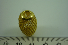 [ 1032 ] Net kraal 23 x 14 mm. helder Verguld, per stuk