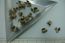 [5383 ] Veterklem 4x4 mm.  Brons, 22 stuks