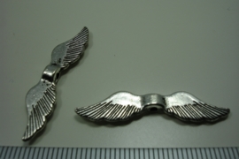 [ 0944 ] Vleugel 36 mm. Metaal Zilverkleur, per stuk