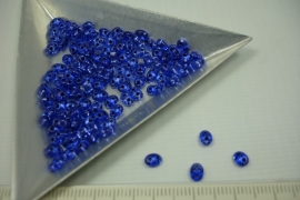 [5504 ] Twin Bead nr. 06, Blauw Zilverrug, +/- 122 stuks