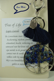 [ 6845 ] Sleutel/Tas hanger Levensboom, Lapis Lazuli