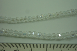 [ 8476 ] 4 mm. Glas kralen, Helder AB, +/- 37 cm. per streng