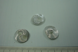 [ 0794 ] Draad kraal plat 12 mm. Verzilverd, per stuk