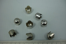 [5438] Eind kap, 8 mm. Chroom kleur, 8 stuks