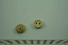 [ 1084 ] Houten Knoop 8 mm. 2 gats, per stuk