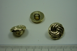 [ 0904 ] sluit Knoop 13 mm. Kunstof, Goud, per stuk