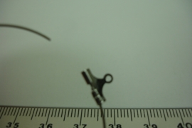 [ 6545 ] Aanhang Creool 40 mm. Zilverkleur Rhodium, 4 stuks