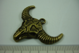 [ 1234 ] Buffelkop 27 x 36 mm. Brons, per stuk