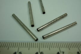[ 6405-A ] Metalen buisjes 25 x 2 mm. Oud zilver, 20 stuks
