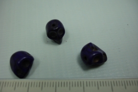[ 0749 ] Doodshoofd kraal 10 mm. Paars, per stuk
