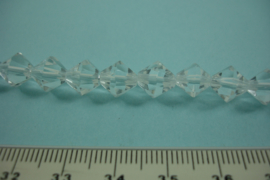 [ 6935 ] Conisch geslepen Glaskraal 8 mm. Helder, per streng