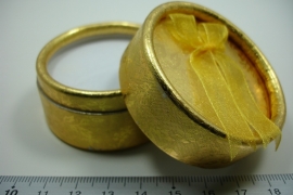 *[ 9164 ] Ring Kado doosje 5.5 x 3.6 cm. Geel, per stuk