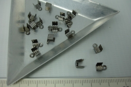 [5378 ] Veterklem 4x4 mm.  Antraciet, 22 stuks