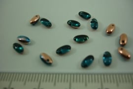 [ 6541 ] Rizo Beads 6 mm. Goud/Groen, +/- 50 stuks