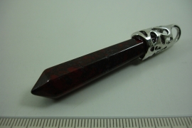 [ 0987 ] Pendel  +/- 6 cm. natuursteen Jaspis Rood,  per stuk