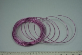 [5457 ] Aluminiumdraad 1 mm. Roze, 5 meter