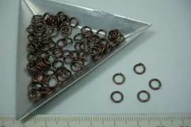 [5611 ] Open ring 6 mm. Koper kleur, +/- 90 stuks