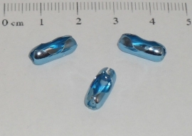 (0156) Slotje balletjes ketting 3,8 mm lichtblauw.