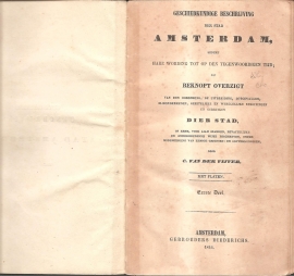 Vijver, C. van der: "Geschiedkundige beschrijving der stad Amsterdam" (alle 4 delen) Gereserveerd!