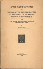 Kann, J.H.: Some observations on the policy of the mandatory government f Palestine