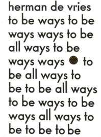 Vries, Herman de: to be ways to be