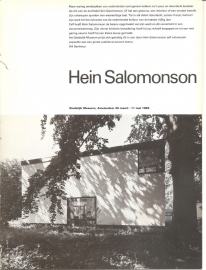 Catalogus Stedelijk Museum 673: Hein Salomonson.