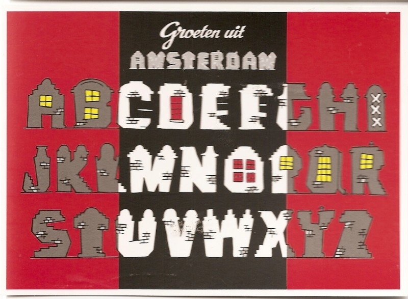 Ansichtkaart: "Amsterdam Alfabet".