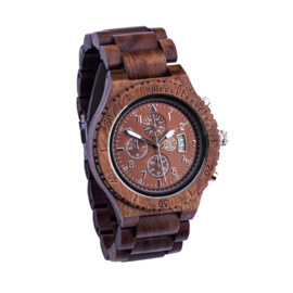 Timer Bruin- Houten horloge