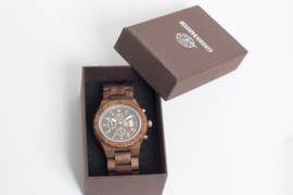 Timer Bruin- Houten horloge