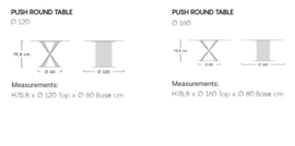 Dining table Round Push – 2 Dimensions