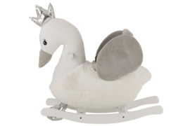 Rocking chair Swan in White with Silver