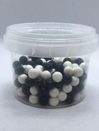 Suikerparels zwart-wit 7 mm