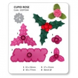JEM 103FF044 Cupid Rose and Holly & Berries