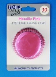 PME BC758 Metallic Pink Standard Baking Cases 30 Pk