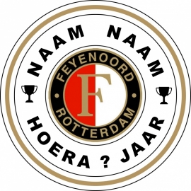 Feyenoord-Cirkel met naam ca 18 cm