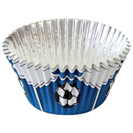 PME BC768 Blue Football Foil Baking Cups 30 stk
